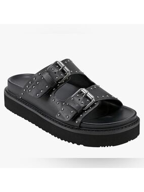 Marc Fisher LTD Women's Agusta Sandal leather lug sole  thick straps Sz 7.5 NEW